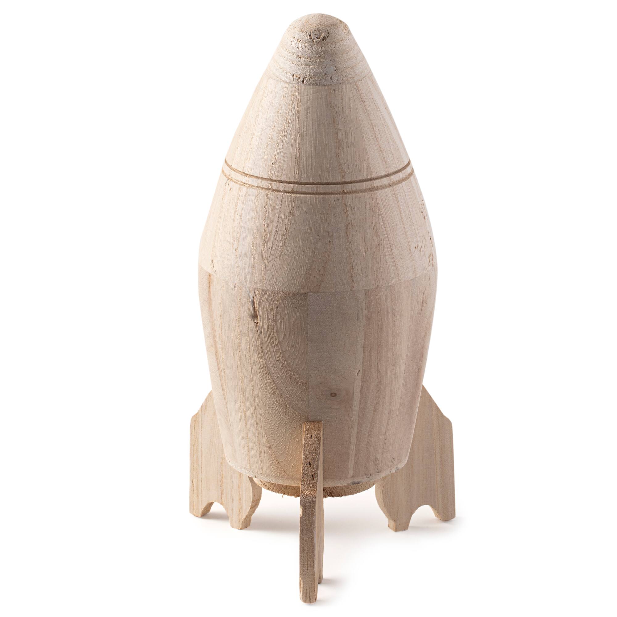 10.5" Rocket Ship Wood Birdhouse by Make Market®